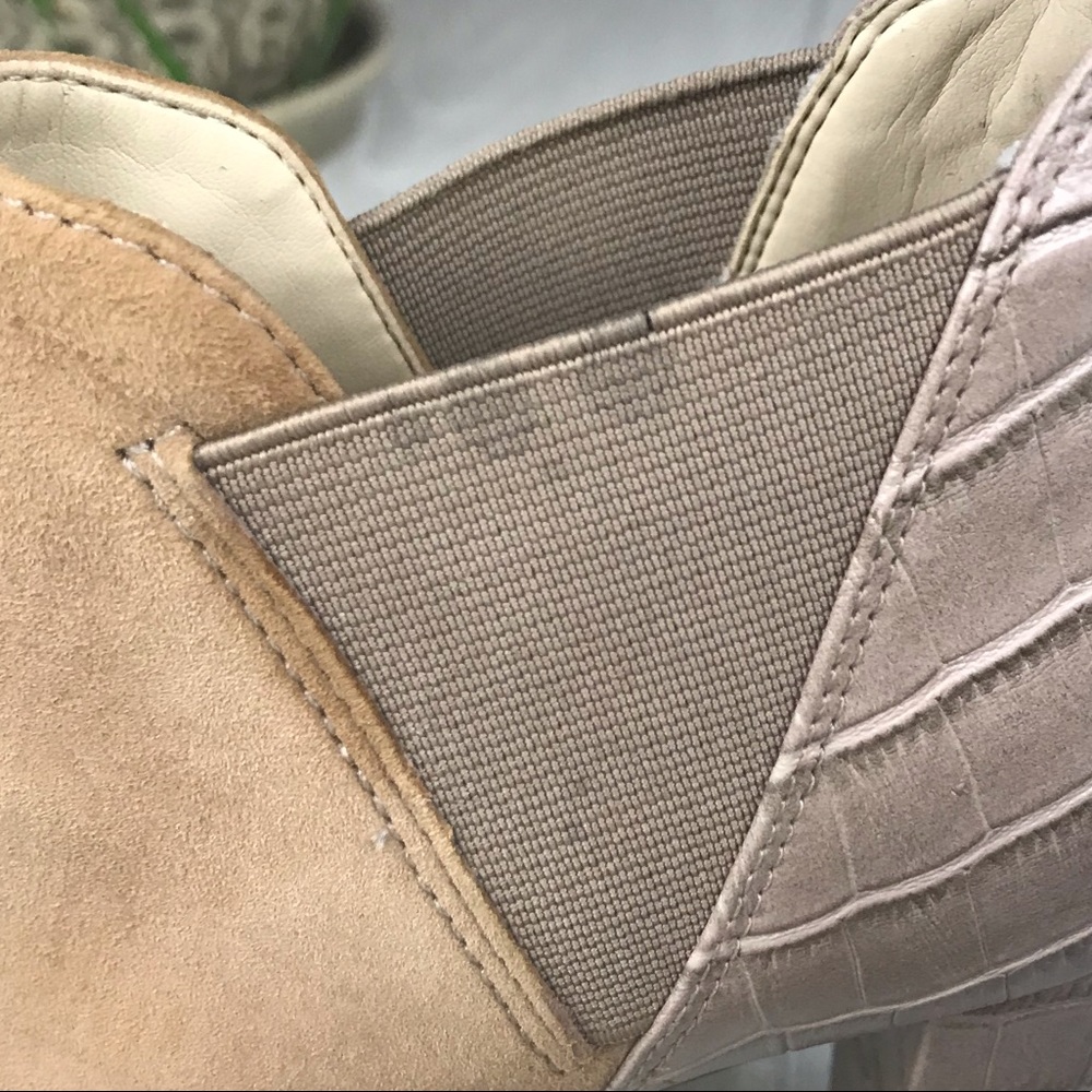 Marc Fisher Tan Suede Open Toe Block Heel Booties… - image 5